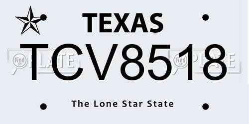 TCV8518 Texas License Plate