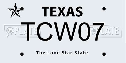 TCW07 Texas License Plate