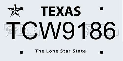 TCW9186 Texas License Plate
