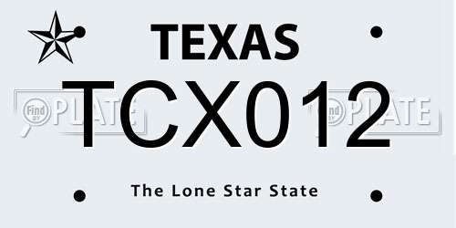 TCX012 Texas License Plate