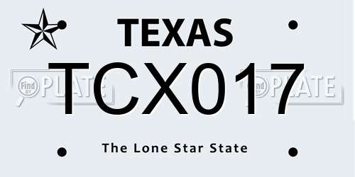 TCX017 Texas License Plate