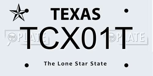 TCX01T Texas License Plate