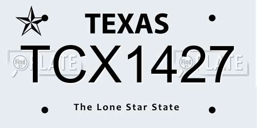 TCX1427 Texas License Plate