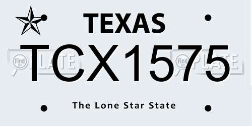 TCX1575 Texas License Plate