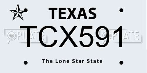 TCX591 Texas License Plate