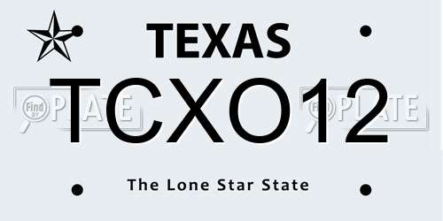 TCXO12 Texas License Plate