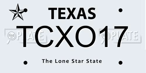 TCXO17 Texas License Plate