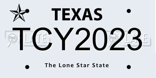 TCY2023 Texas License Plate