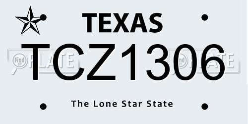 TCZ1306 Texas License Plate