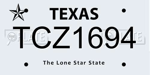 TCZ1694 Texas License Plate