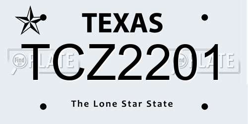 TCZ2201 Texas License Plate