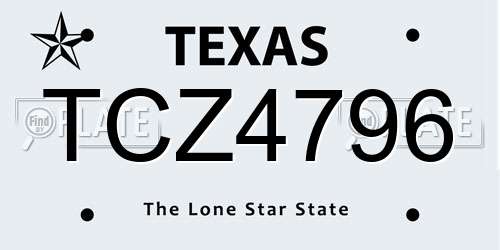 TCZ4796 Texas License Plate