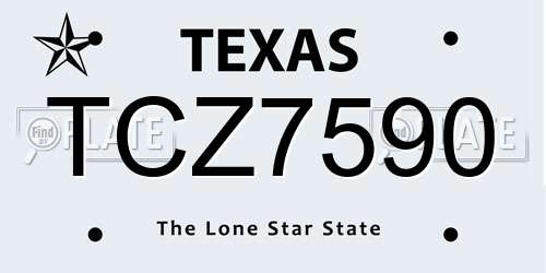 TCZ7590 Texas License Plate