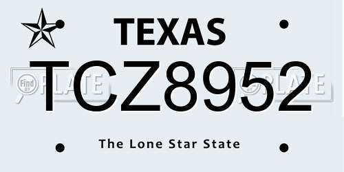 TCZ8952 Texas License Plate