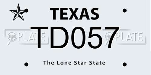 TD057 Texas License Plate