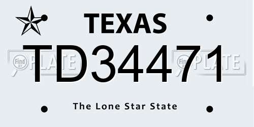 TD34471 Texas License Plate