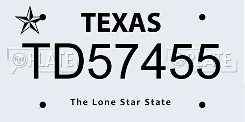 TD57455 Texas License Plate
