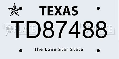 TD87488 Texas License Plate
