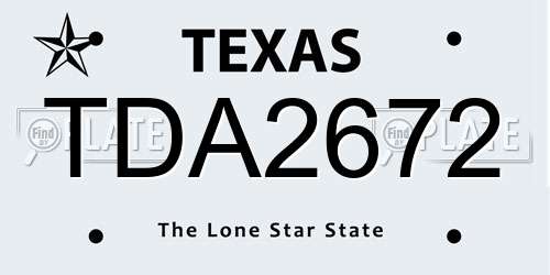 TDA2672 Texas License Plate