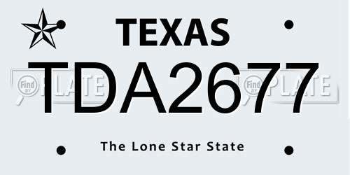 TDA2677 Texas License Plate