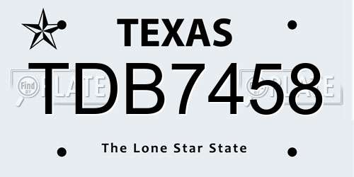 TDB7458 Texas License Plate