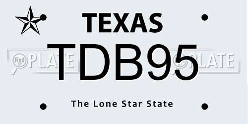 TDB95 Texas License Plate
