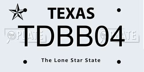 TDBB04 Texas License Plate