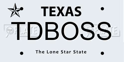 TDBOSS Texas License Plate