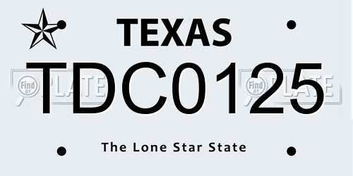 TDC0125 Texas License Plate