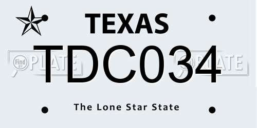 TDC034 Texas License Plate