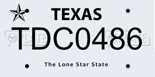 TDC0486 Texas License Plate