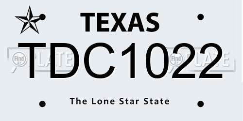 TDC1022 Texas License Plate