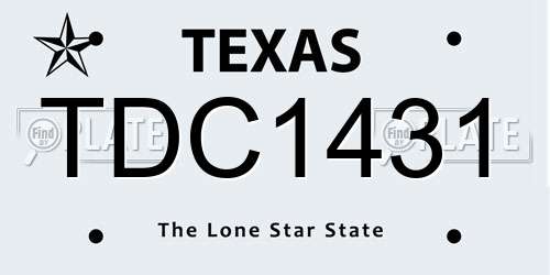 TDC1431 Texas License Plate