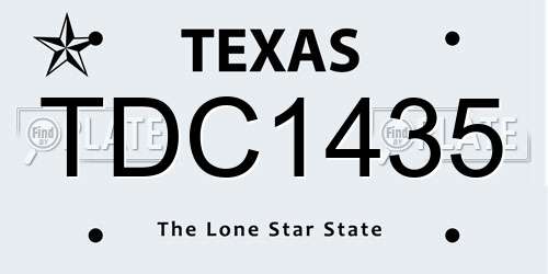 TDC1435 Texas License Plate