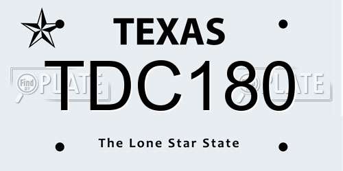 TDC180 Texas License Plate
