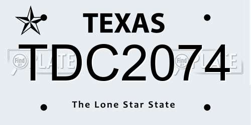 TDC2074 Texas License Plate