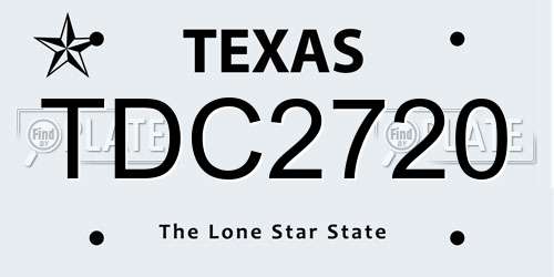 TDC2720 Texas License Plate