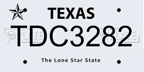 TDC3282 Texas License Plate