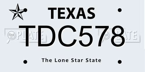 TDC578 Texas License Plate