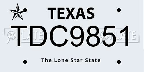 TDC9851 Texas License Plate