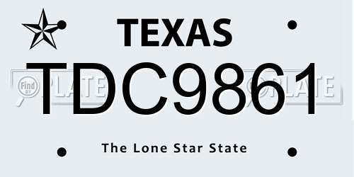 TDC9861 Texas License Plate