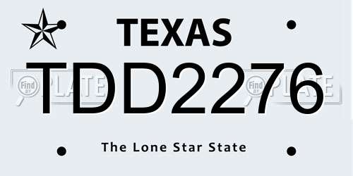 TDD2276 Texas License Plate