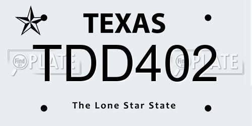 TDD402 Texas License Plate