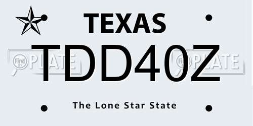 TDD40Z Texas License Plate