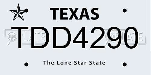 TDD4290 Texas License Plate