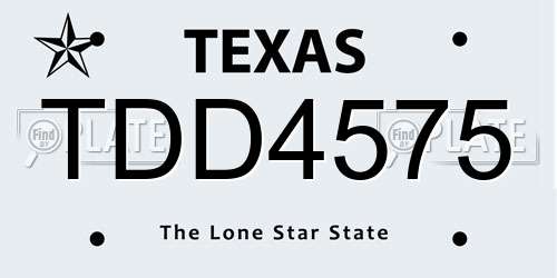 TDD4575 Texas License Plate