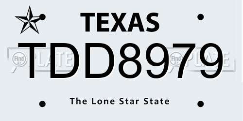 TDD8979 Texas License Plate