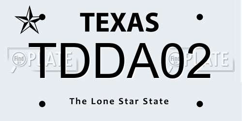 TDDA02 Texas License Plate