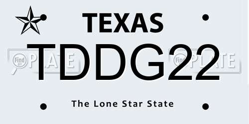 TDDG22 Texas License Plate