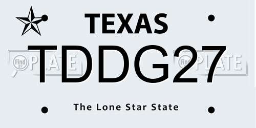 TDDG27 Texas License Plate